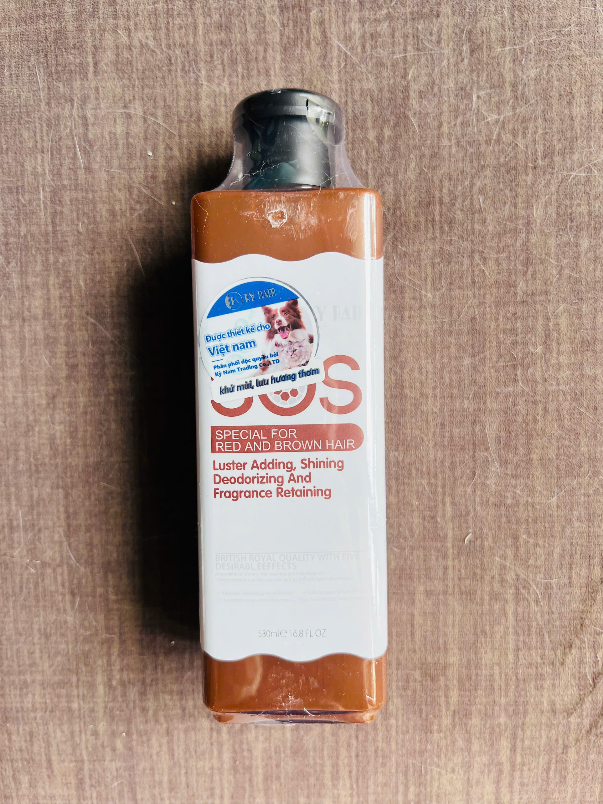 SỮA TẮM SOS DÀNH RIÊNG CHO ĐỘNG VẬT CÓ LÔNG MÀU NÂU VÀ ĐỎ 530ML CHO THÚ CƯNG CHÓ MÈO