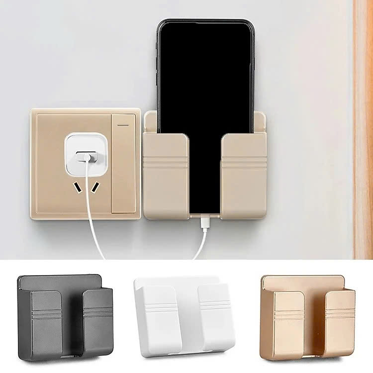 Giá đỡ điện thoại dán tường khi sạc kiêm khay đựng remote ( Màu ngẫu nhiên) Hàng chính hãng