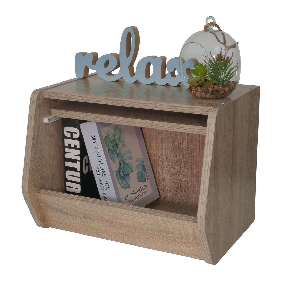 SB Furniture, Looms, Jayden-D Storage Box, Solid Oak Color, W40xD30xH30 cm.