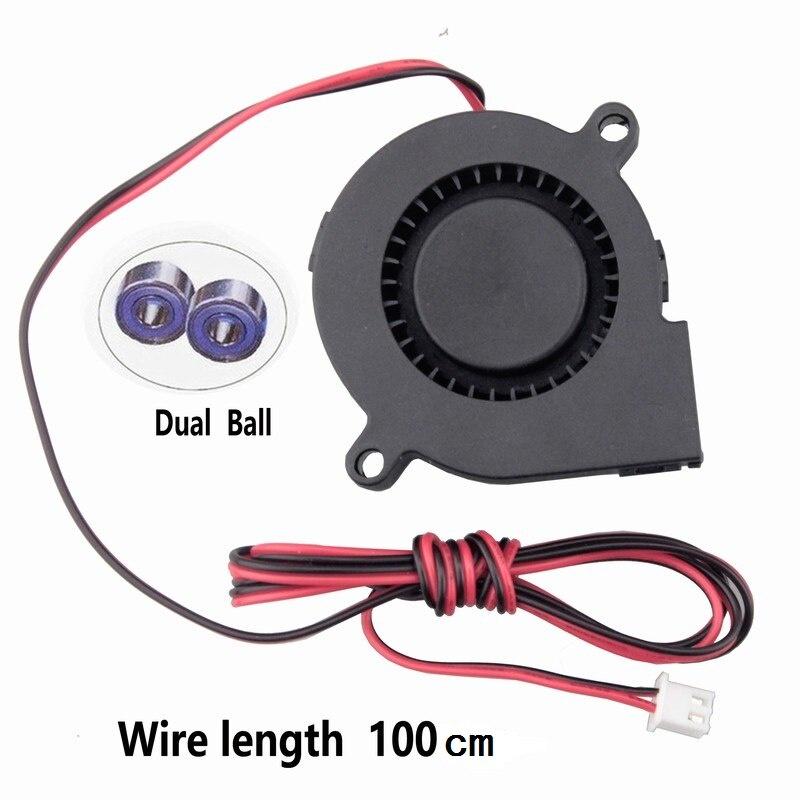 Gdstime 1 PCS 24V 3D Printer 50x50x15mm DC Cooling Blower Fan 50mm x 15mm Dual Ball Bearing 1Meter Wire Brushless Radiator 5015