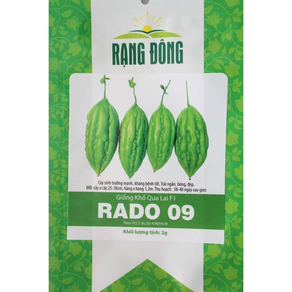 Hạt Giống Khổ Qua Lai F1 (NEW RADO 09) 2gr Trái bóng, gai nở đẹp, dạng trái tròn, sai trái 36-40 ngày sau khi gieo