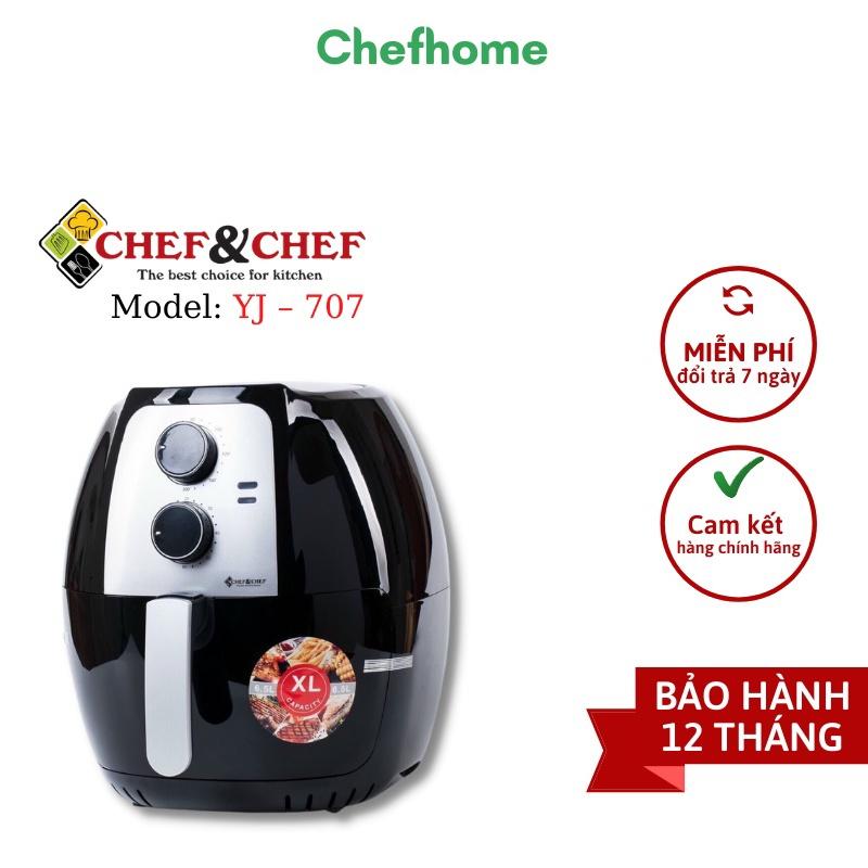 Nồi chiên không dầu CHEF&amp;CHEF 6,5l (YJ – 702) thiết kể mang kiểu dáng hiện đại, sang trọng với màu đen bắt mắt-Hàng chính hãng