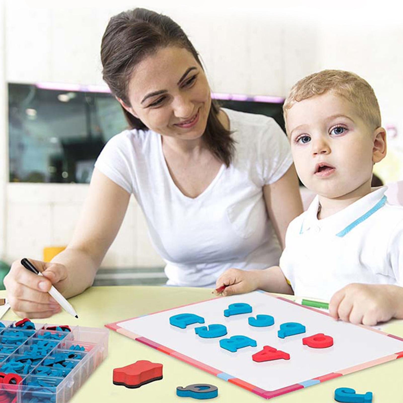 Magnetic Letters Kit Alphabet Magnets Toy 238 Pcs ABC Foam Large Double-Side Magnet Board Pen Board Eraser & Storage Box