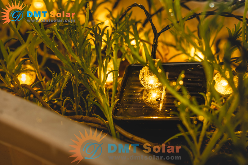 Đèn led dây pha lê trang trí năng lượng mặt trời - LED VÀNG LD04-VANG