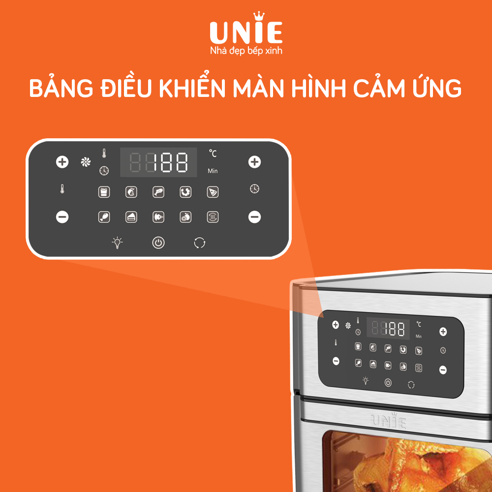Nồi chiên không dầu UNIE UE-1000 dung tích 10L công suất 1800W - Hàng chính hãng