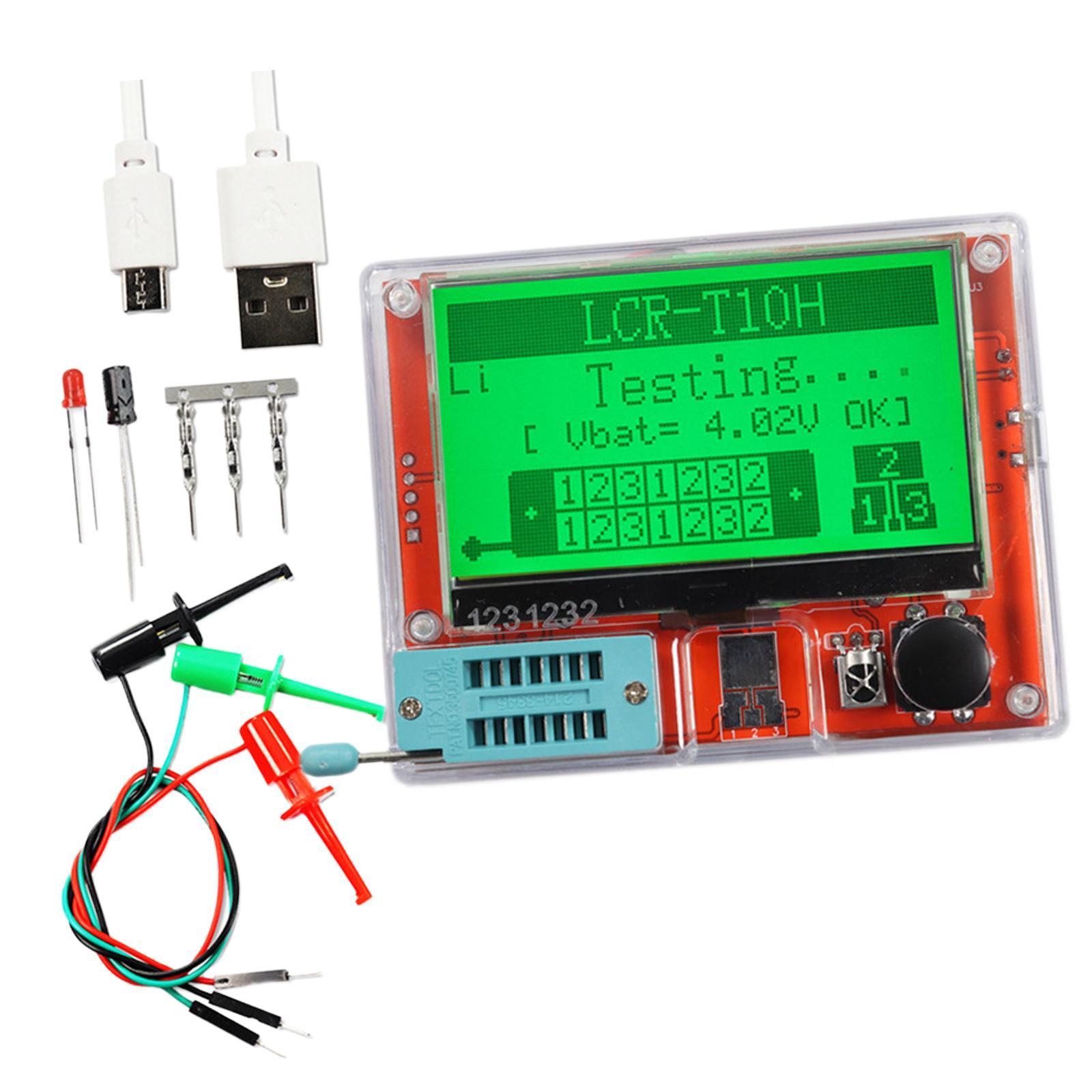 Mos Esr Meter, Multifunction Meter Graphical Tester Meter, T10H Transistor Tester for Capacitance, Inductance Igbt Triode mos