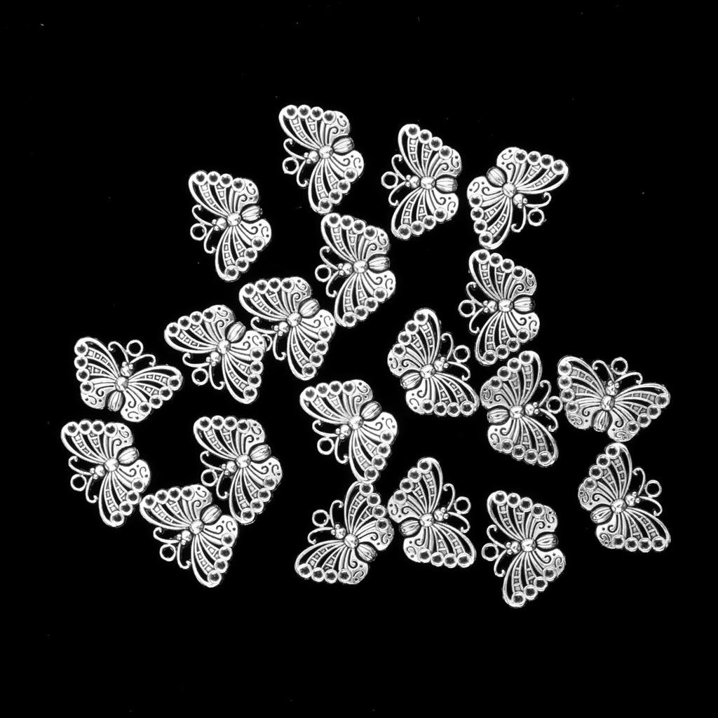 20 Pieces Alloy Butterfly Charms Pendant For Jewelry Making Accessories DIY