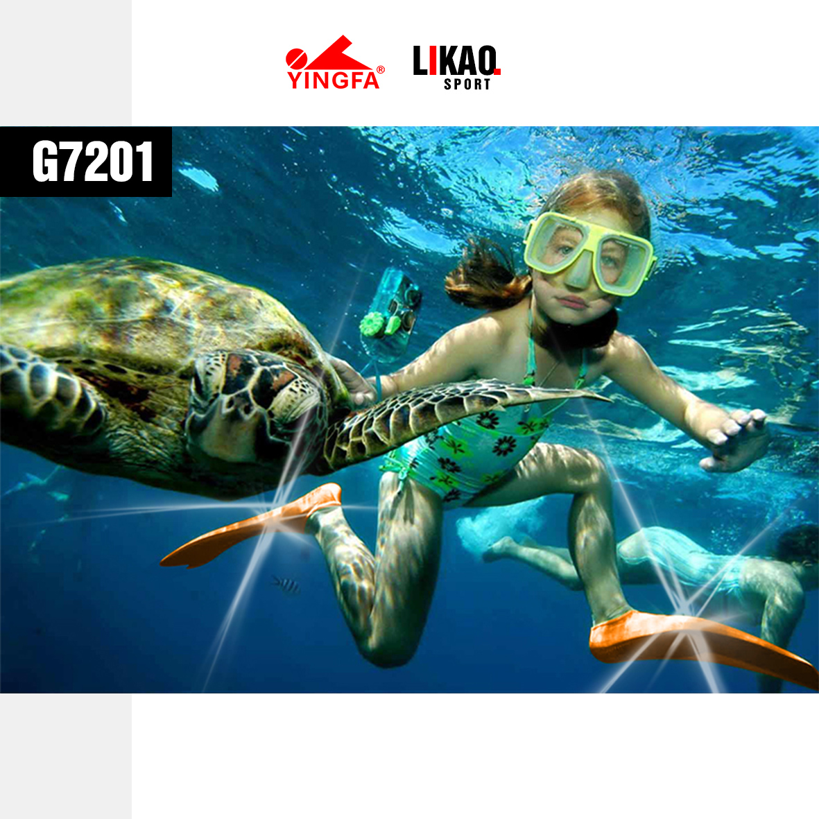 Chân vịt/chân nhái tập bơi lặn YINGFA G7201 loại ngắn (Mầu ngẫu nhiên)