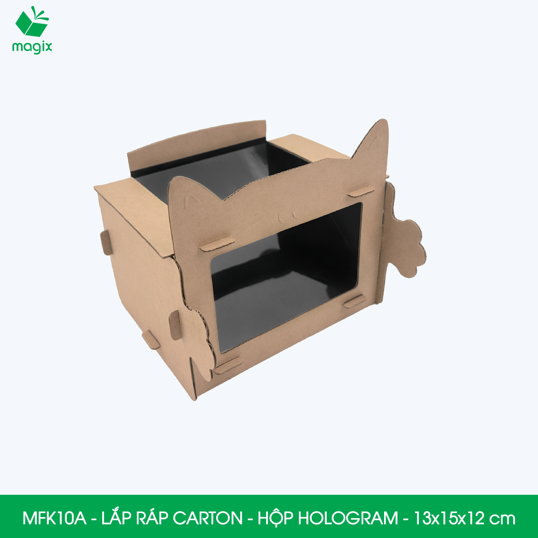 MFK10A - 15x13x12 - Hộp giấy chiếu phim Hologram 3D - Lắp ráp carton - Tạo ảo ảnh từ điện thoại