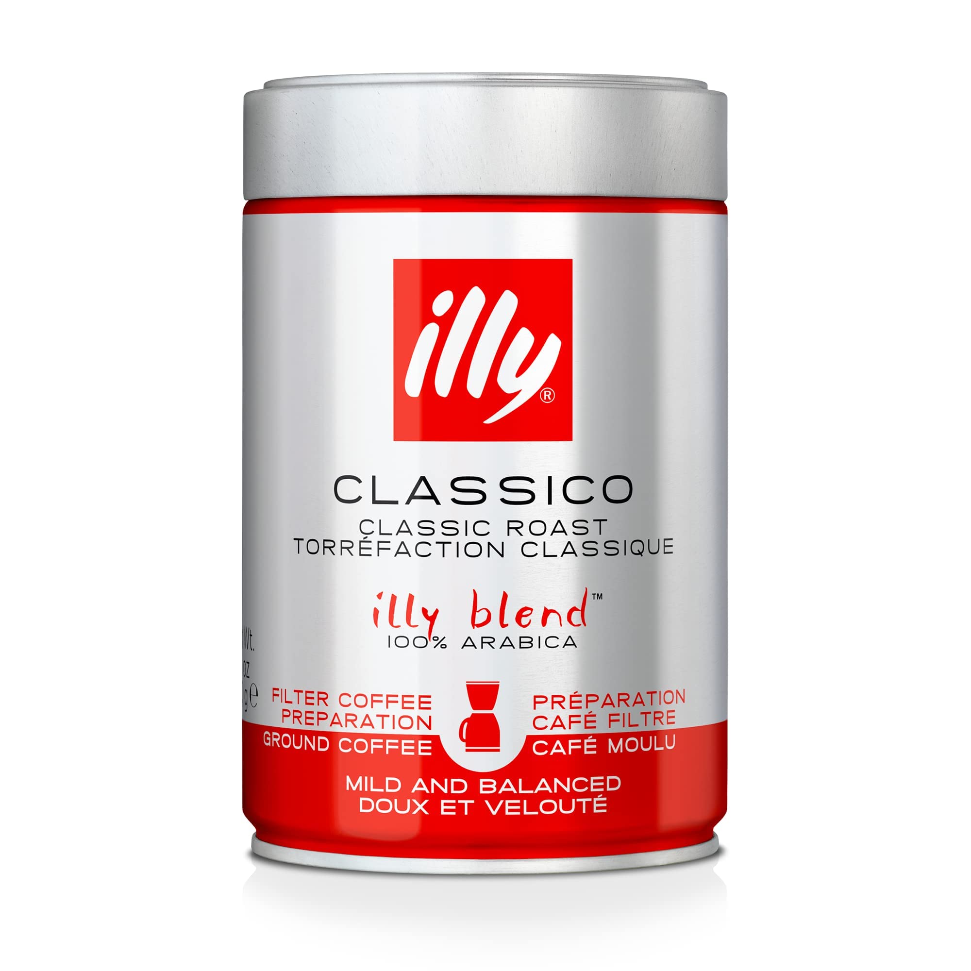 Cà phê bột Illy Coffee Filter Classico roast - 250gr -Dành cho Americano , filter coffee với vị ngọt kéo dài và hương thơm tinh tế của caramel, hoa cam và hoa nhài.