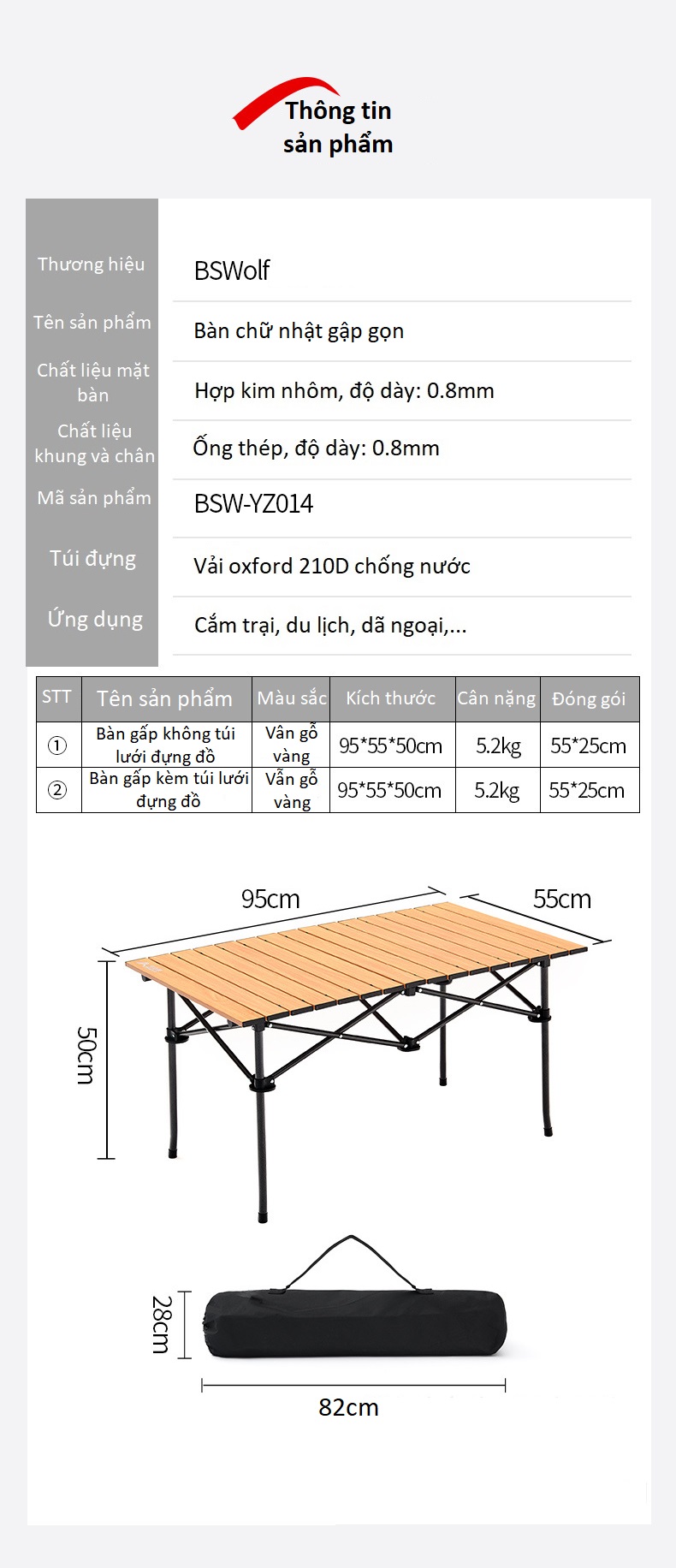 Bàn Xếp Gấp Gọn Du Lịch Và Dã Ngoại Dễ Mang Theo Khi Đi Cắm Trại Picnic Ăn Uống Cùng Gia Đình – YZ014