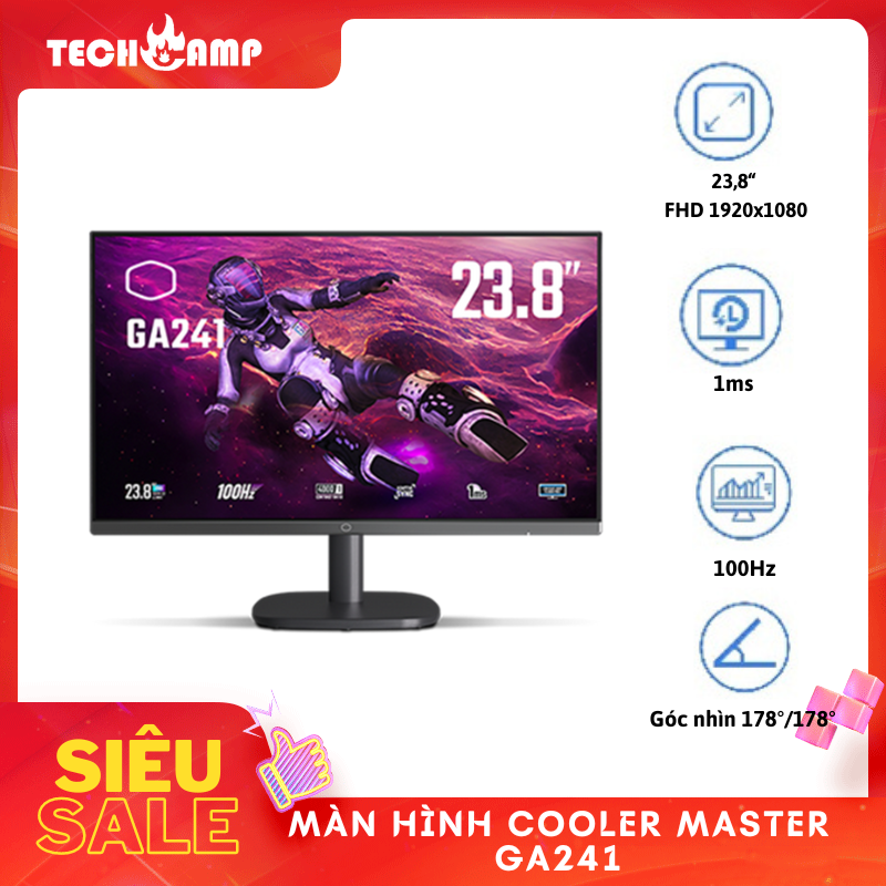 Màn Hình Cooler Master GA241 (23.8 inch - FHD - VA - 100Hz - 1ms - AdaptiveSync) - Hàng chính hãng