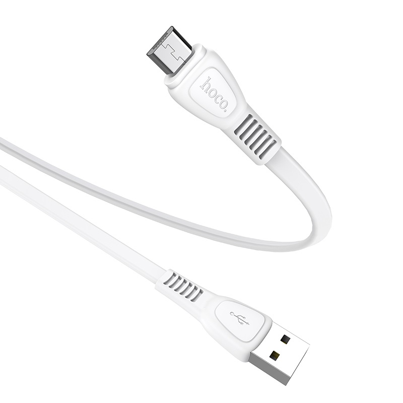 Cáp sạc dẹt chuẩn Micro USB Hoco, hỗ trợ sạc nhanh 2.4A, chất liệu TPE siêu bền, hạn chế rối, dài 100cm dành cho Samsung, Xiaomi, Huawei, Vivo, Sony, X40 - Hàng chính hãng