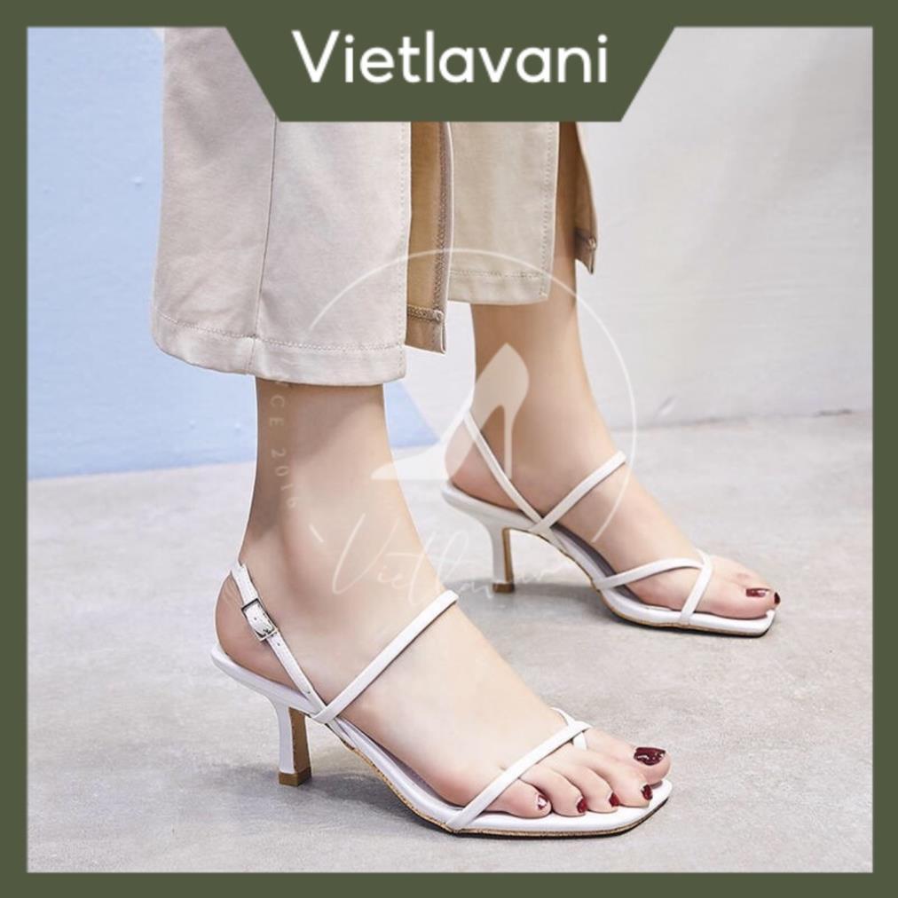 Hot 2023 Giày sandal nữ vietlavani mã S11 cao 5cm mũi hở gót nhọn hàng hot có 2 màu đen và trắng