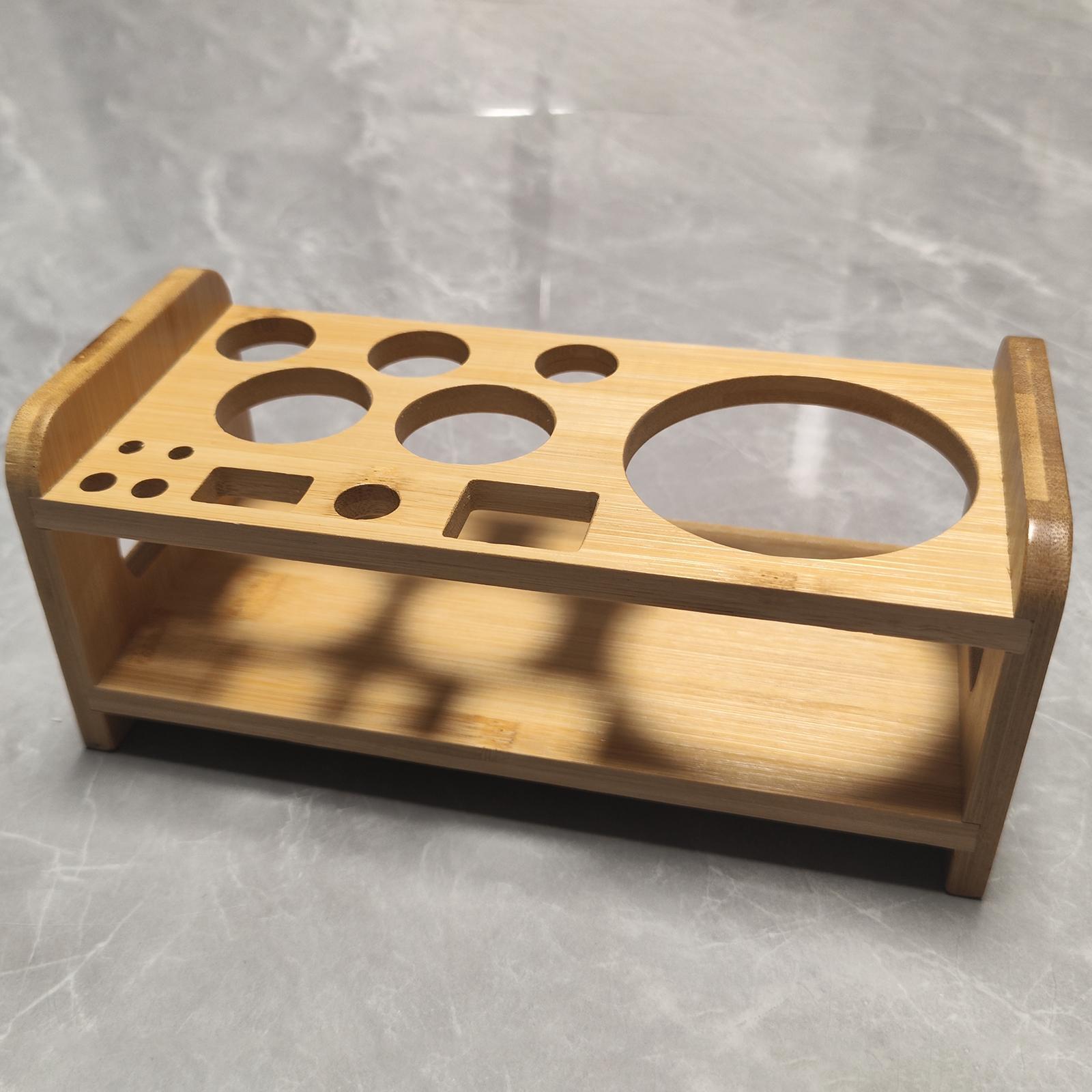 Cocktail Shaker Wooden Rack Stable for Beginners Vintage Stand with 13 Holes