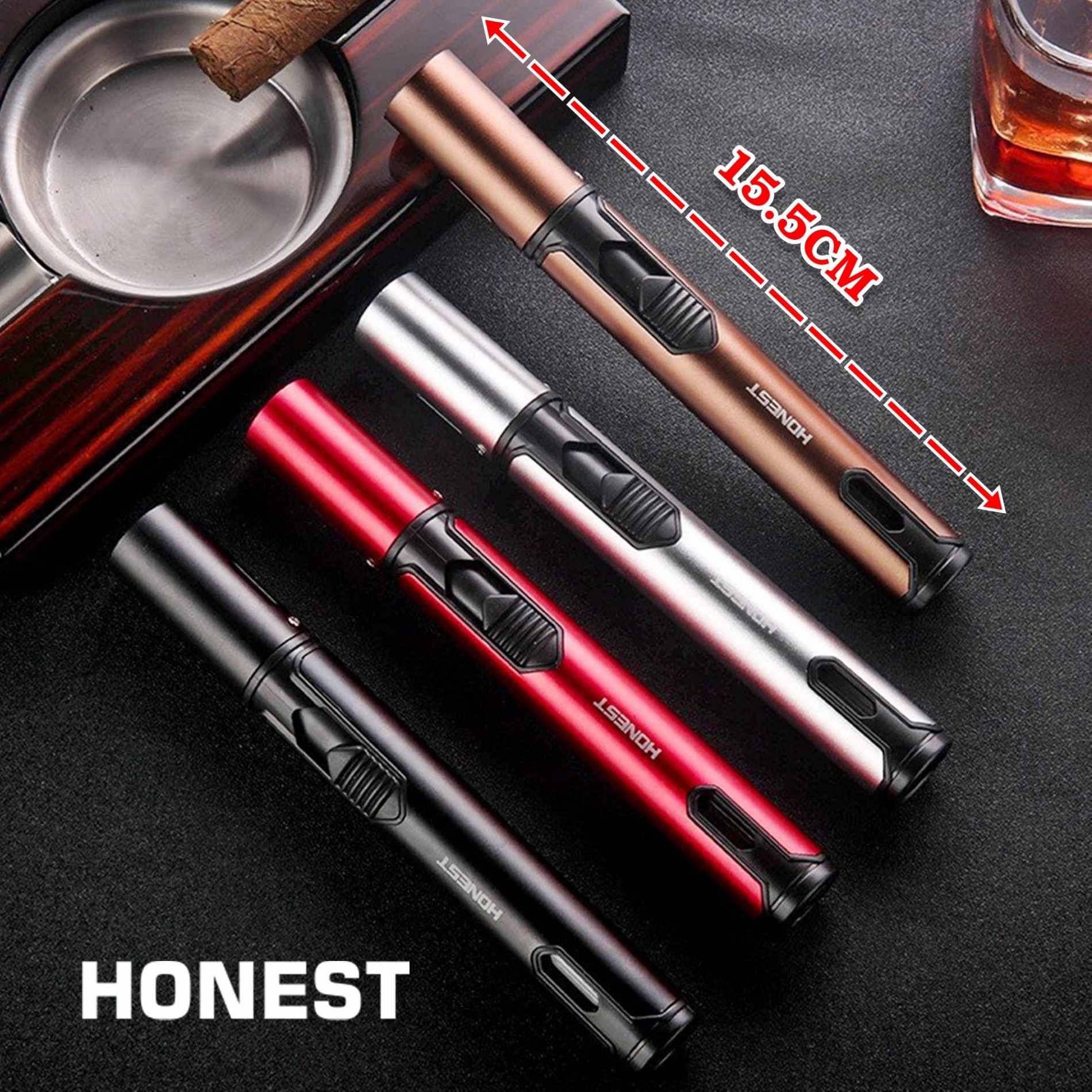 Bật Lửa Khè Mồi Bếp Honest 753 Kim Loại – Xài Gas (giao màu ngẫu nhiên)