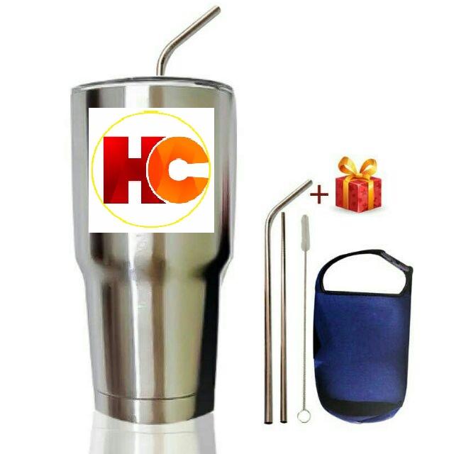 Ly Giữ Nhiệt Yt Nắp Chống Tràn Cao Cấp + Tặng Bộ Ống Hút Inox Tái Sử Dụng Và Túi Đựng - Miễn Phí Vận Chuyển