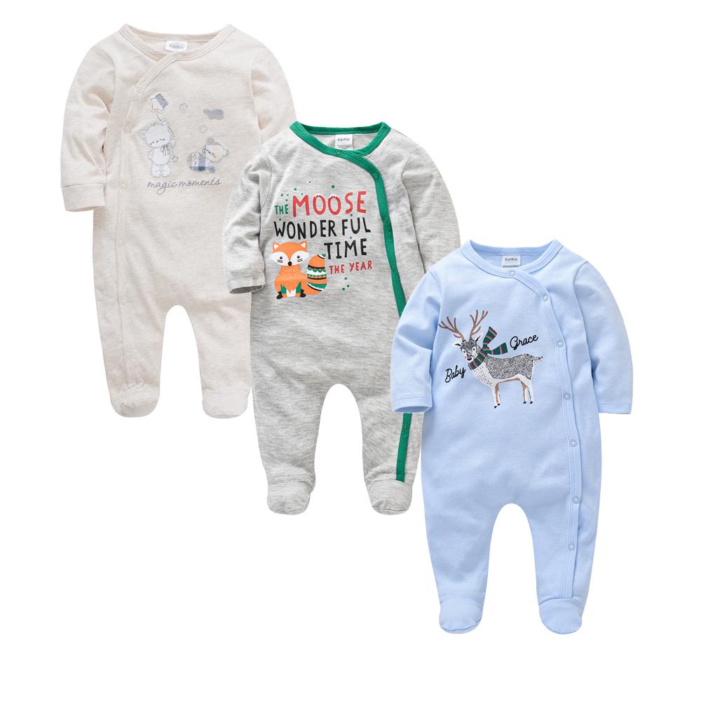 2020 3 4 Cái/lốc Bé Rompers Roupa De Bebe Sơ Sinh Bé Gái Bé Trai Quần Áo 100% Cotton 0-12 Tháng Mùa Đông mùa Thu Trẻ Sơ Sinh Áo Liền Quần