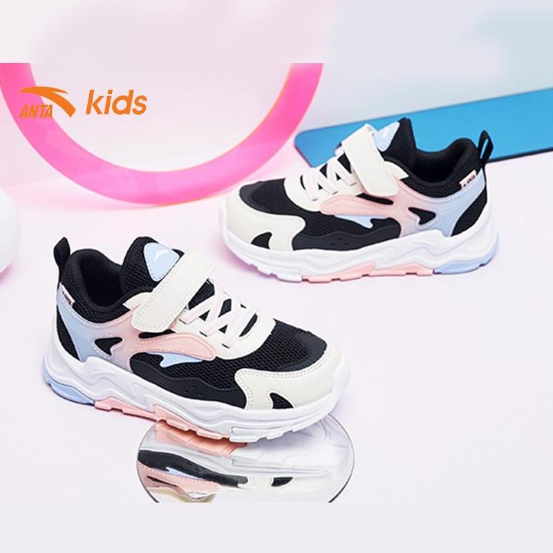 Giày thời trang bé gái Anta Kids quai dán tiện lợi, upper mặt lưới thoáng khí W332139921