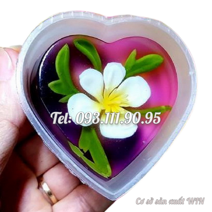 Bộ 10 khuôn bánh Flan hình tim – Loại có nắp – Mã số 1463