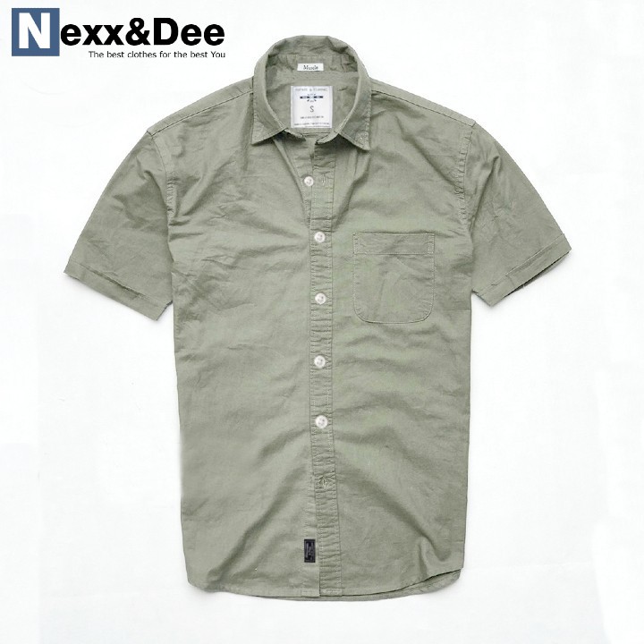 Áo sơ mi nam tay ngắn vải Oxford cao cấp phù hợp công sở trắng ND014