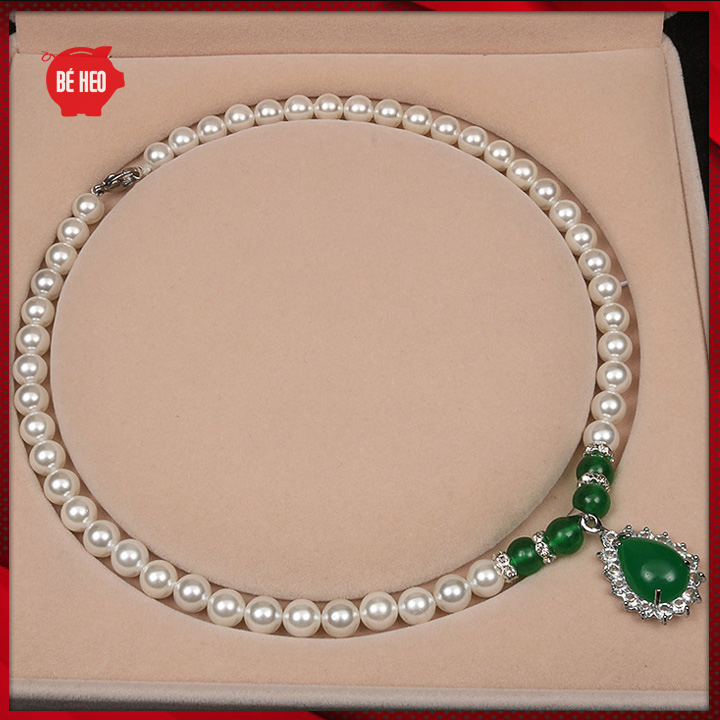 Tặng hộp - Dây chuyền ngọc cao cấp Trang sức Bé Heo BHDC294