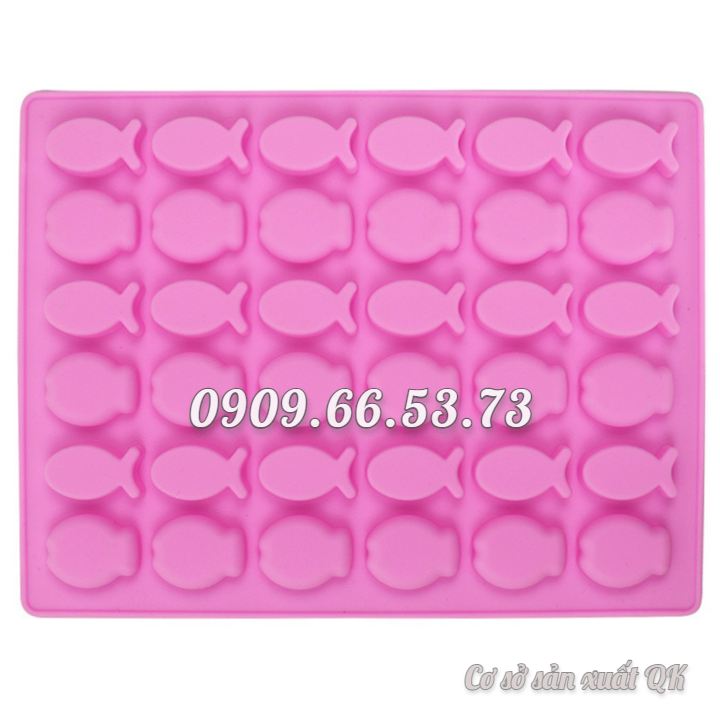 Khuôn làm rau câu, socola, kẹo kẻo silicon 36 con cá - Mã số 1198