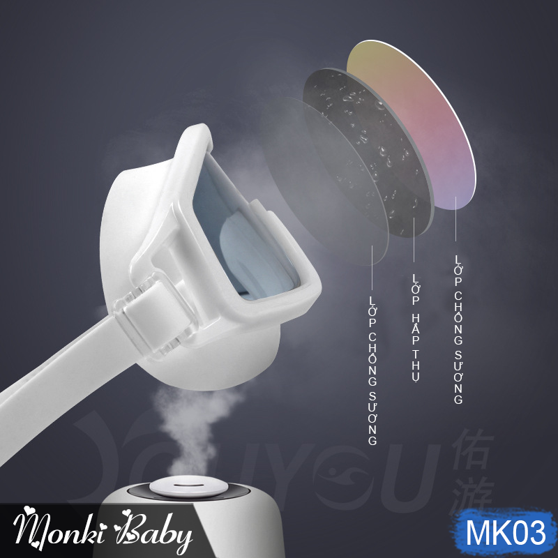 Kính bơi gọng lớn, mắt kính rộng, chống nước và sương mù khi bơi, bảo vệ mắt hiệu quả, có dây chỉnh theo vòng đầu | MK03