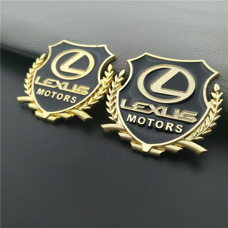 Logo kim loại bông lúa trang trí hãng xe