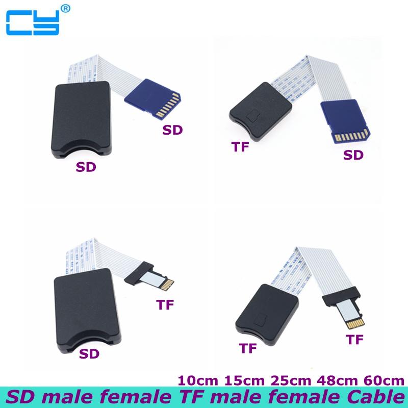 Mới 60cm tf nam nữ sang micro sd nữ đọc mở rộng bộ chuyển đổi bộ chuyển đổi cáp cho máy ảnh truyền hình điện thoại gps xe