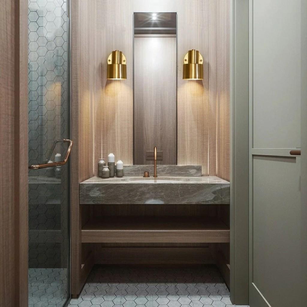 Đèn tường rọi decor mùa vàng soi tranh 339  mạ vàng trang trí gương, phòng ngủ kiểu cách phù hợp nhiều không gian