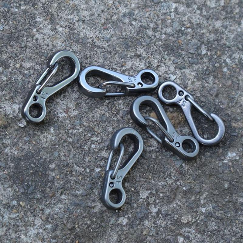 Outdoor Carabineer & Quickdraw & Keychain Aluminum Alloy Survival Buckle Locking Carabiner 10pcs/lot Spring Backpack Clasps EDC