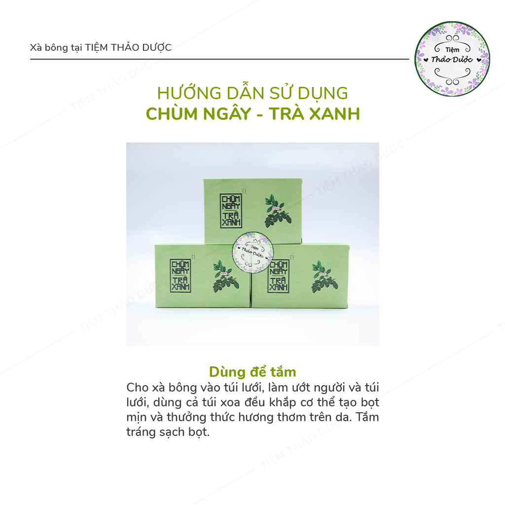 Xà Phòng Sinh Dược- Xà Bông Chùm ngây Trà xanh - Ngừa mụn VNL
