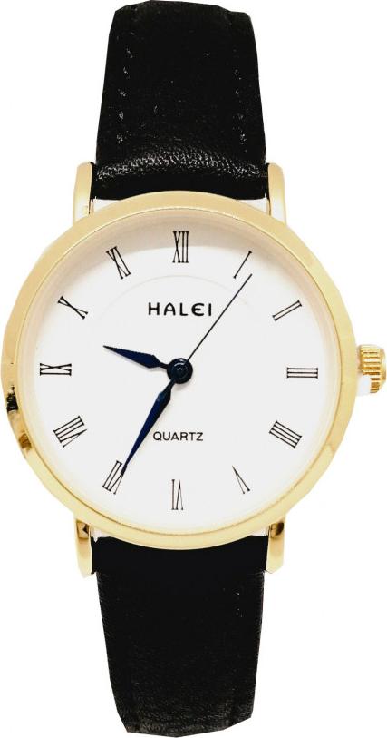 Đồng hồ Nữ Halei - HL540 Dây đen mặt trắng