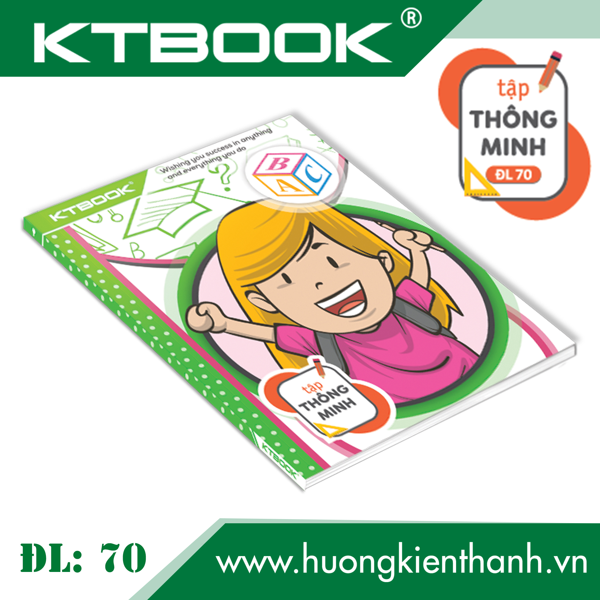 Gói 10 cuốn Tập Học Sinh Cao Cấp KTBOOK Thông Minh giấy trắng tốt ĐL 70 - 96 trang