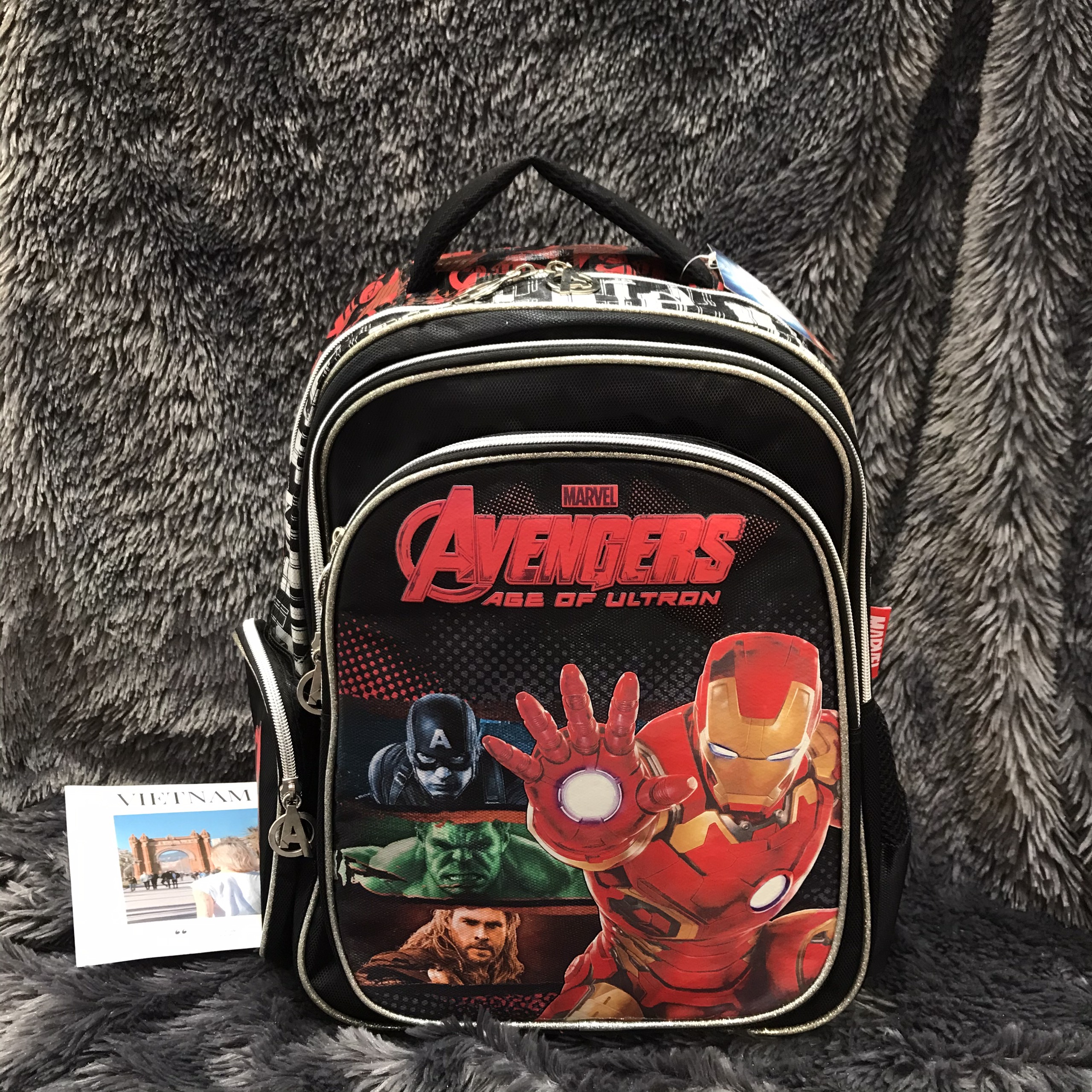 Balo trẻ em 16'' cao cấp hình Avengers - BLAV16DD