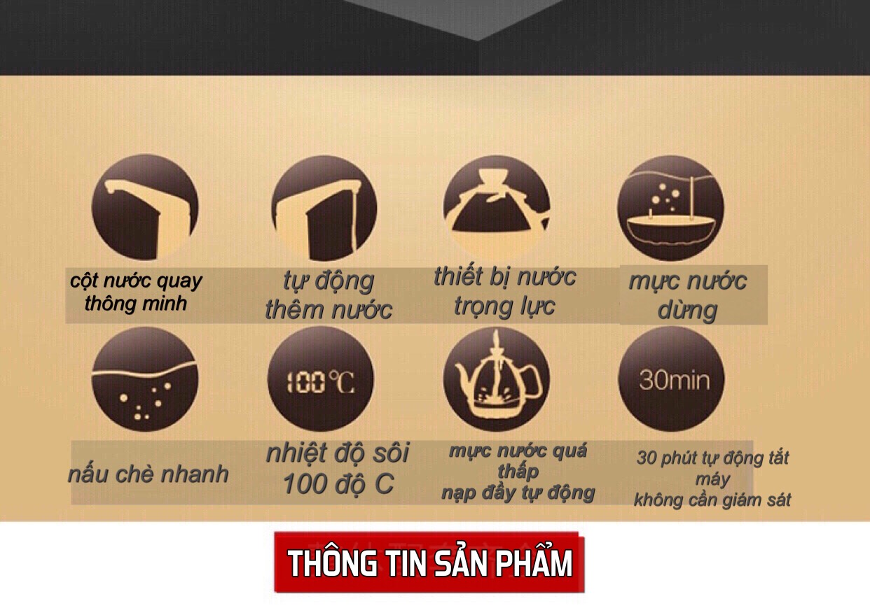 Bàn  trà điện thông minh  di lặc ôm hồ lô phun nước phong thuỷ 3442 Bếp đun tự động đa năng hai lớp cách nhiệt chống bỏng kèm ấm chén trà đạo gốm sứ tuỳ chọn,một bộ đủ món như hình