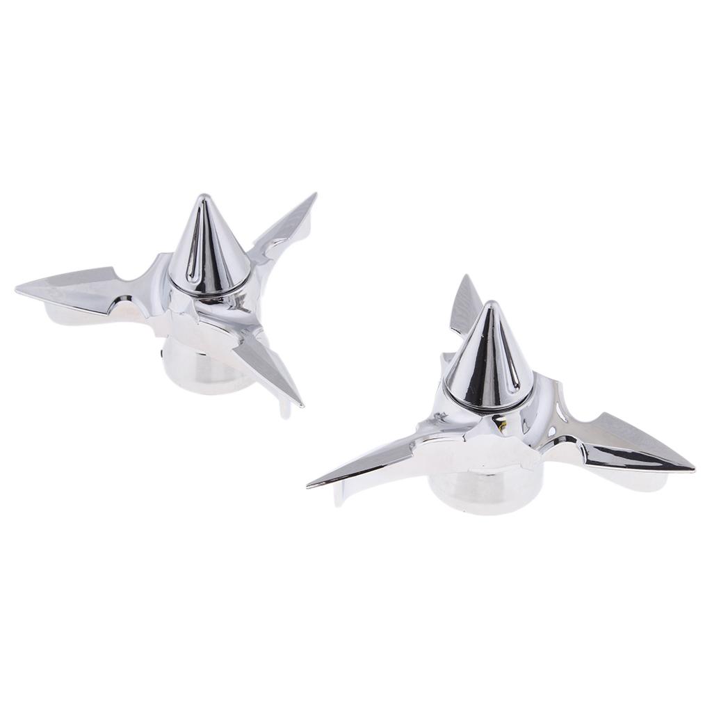 Chrome Spun Blade Spinning Axle Caps for 2002-2011