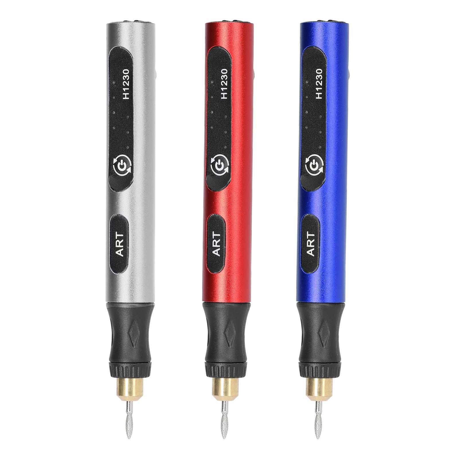 Compact Electric Grinding Pen Nail Art Polishing Machine Metal Lettering Carving Engraving Grinding Device USB Rechargeable 3 Gears of Speeds Adjustable