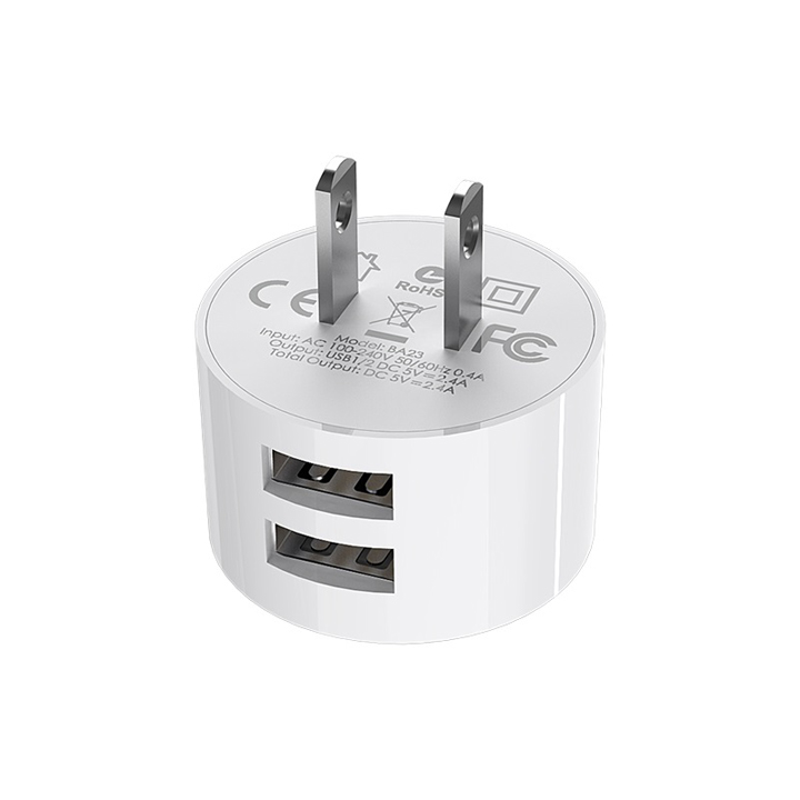 BOROFONE - Cóc Sạc BA23 - 2 Cổng USB - Hàng Nhập Khẩu Chính Hãng