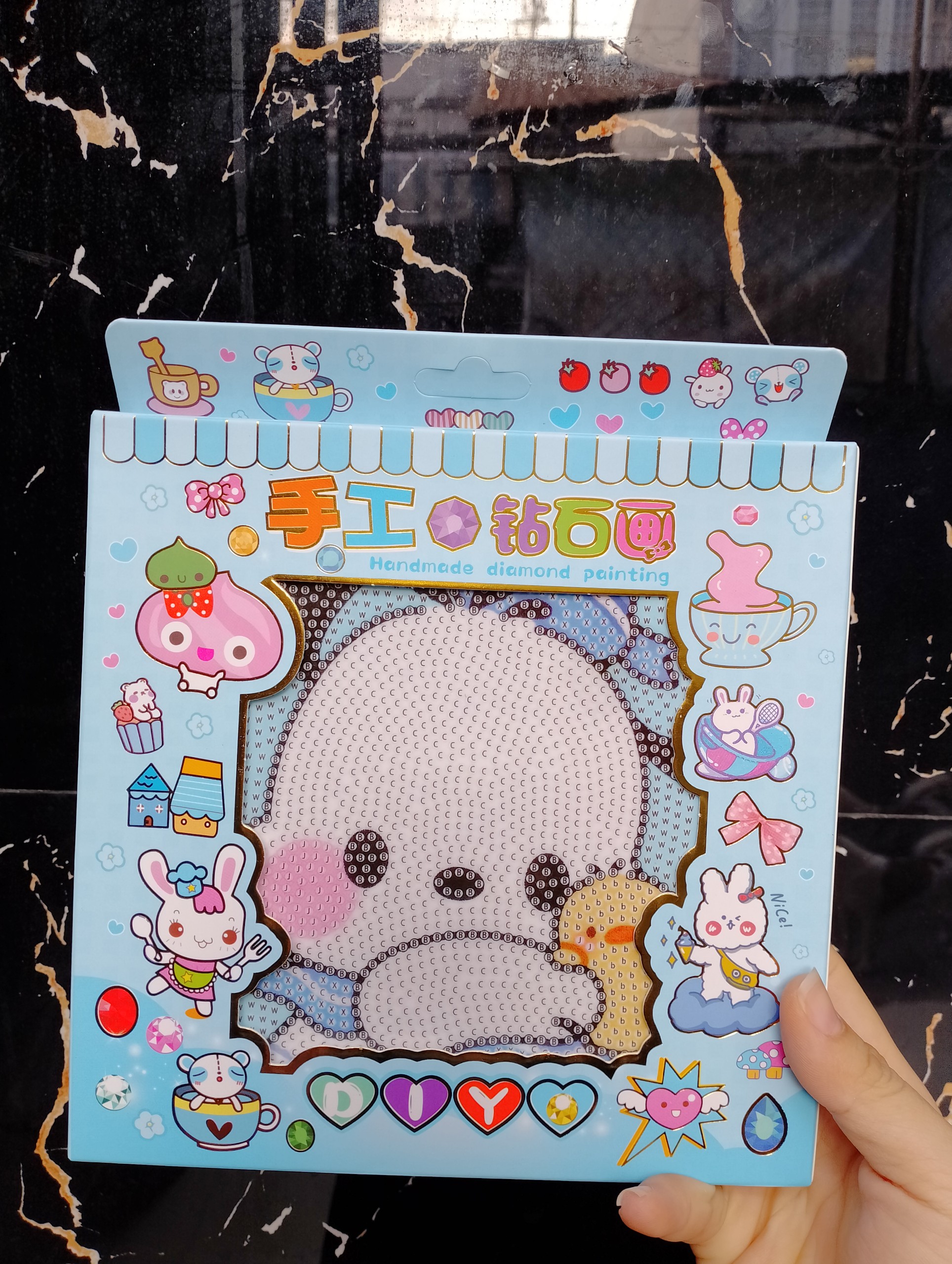 Tranh Đính Đá 5D DIY Hoạt Hình, Tranh Đính Đá Tự Làm, Đồ Chơi Tranh Đính Đá Cho Bé BB57-DinhDa-Khung