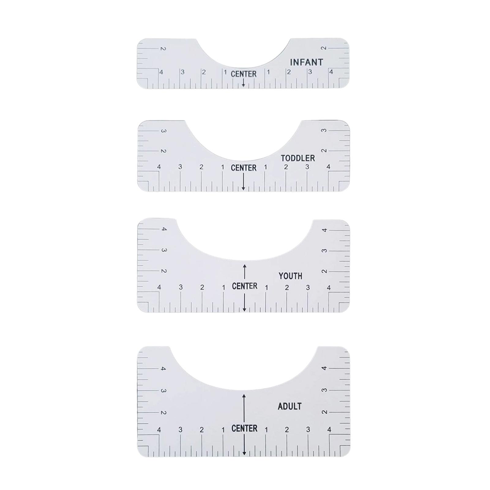 Set 4 Thước Đo May Mặc T-Shirt Kích Thước Người Lớn Pvc