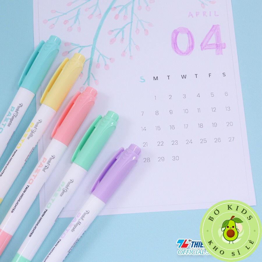 Bút dạ quang màu Pastel Thiên Long Pazto HL-016 - Rửa được - Không để lại vết khi Photocopy