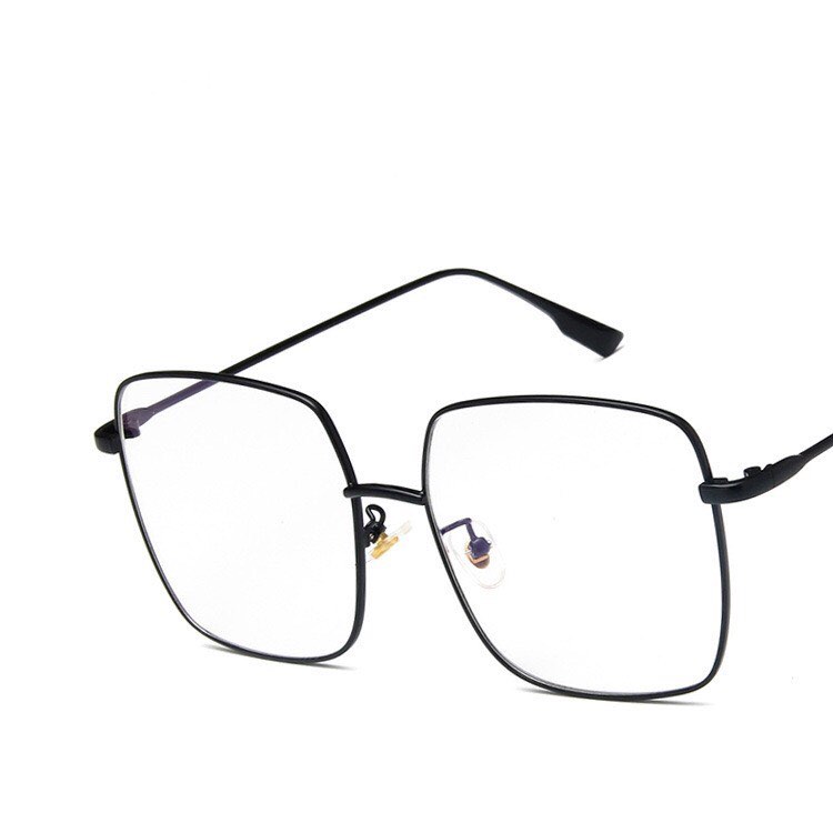 Kính Mắt Chống Ánh Sáng Xanh, Chống Nắng Uv 400 Mắt Vuông Oversize Kim Loại Cao Cấp