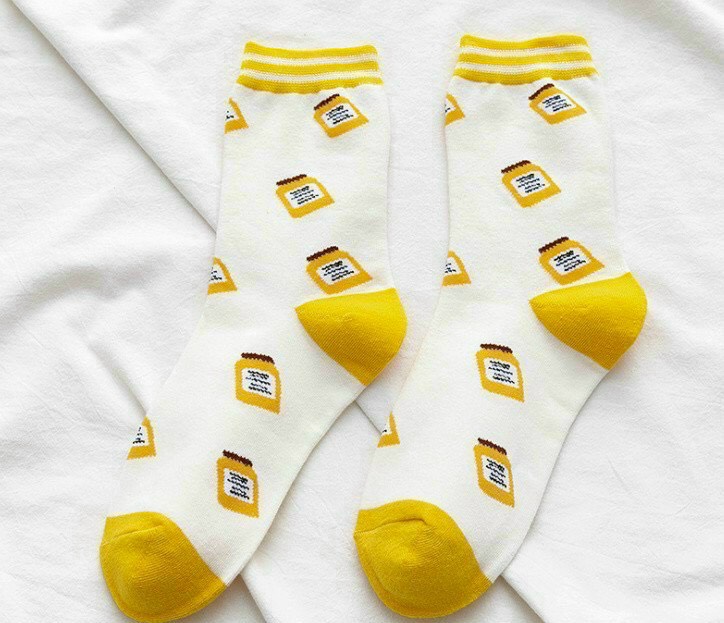 Combo 5 Đôi Vớ Cổ Cao Hình Gấu Vàng