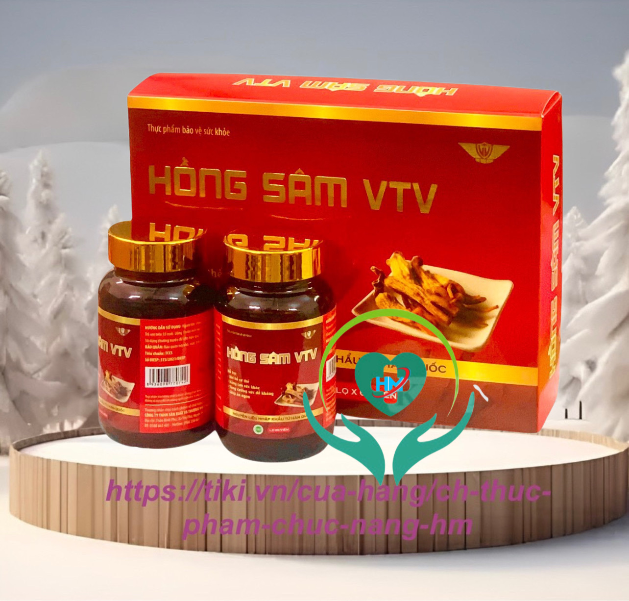Viên HỒNG SÂM VTV Kingphar Hộp 2 lọ x 60 viên -Bồi bổ cơ thể, nâng cao sức khỏe, giúp ăn ngon, nâng cao sức đề kháng
