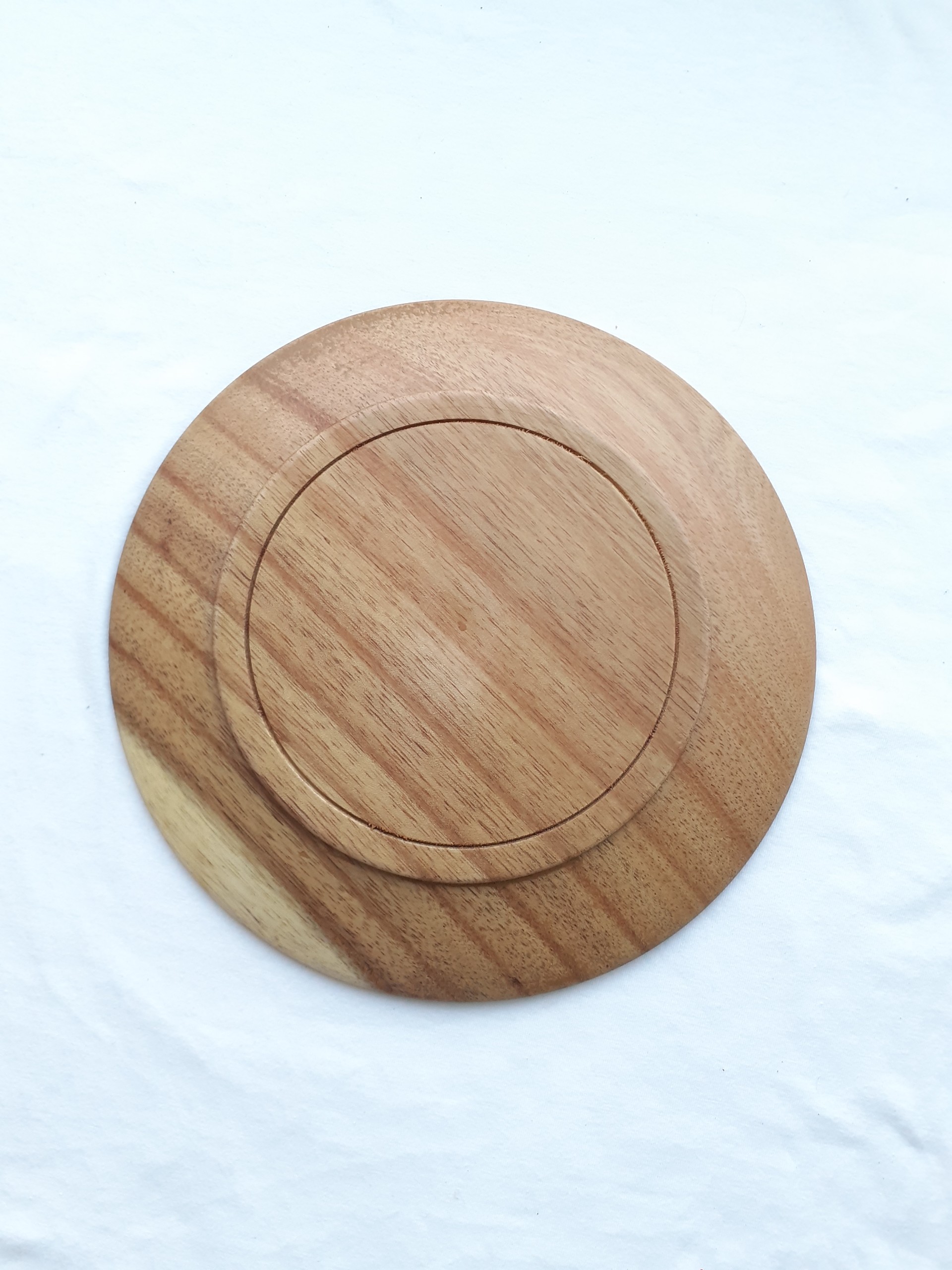 Khay, đĩa gỗ keo tròn 20 cm đựng bát, hoa quả, đồ ăn