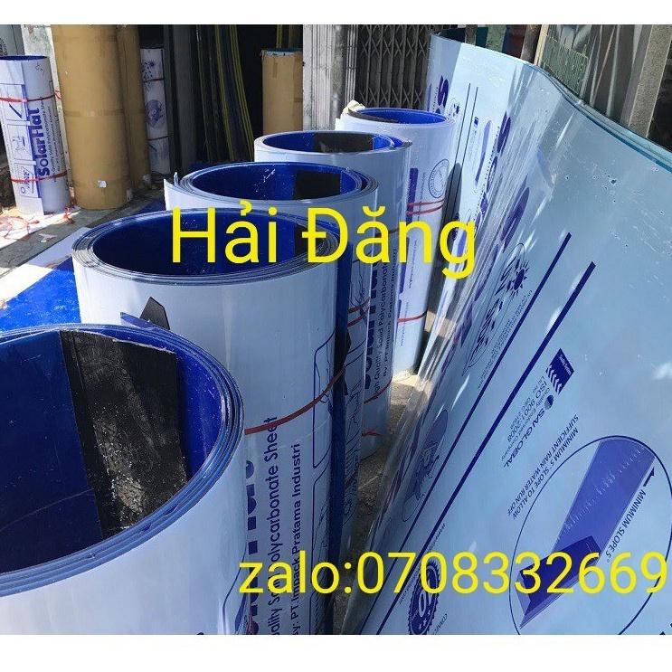 (Khổ cao 1,22m x Dày 2li) Tấm tôn nhựa phẳng POLY lấy sáng màu TRẮNG TRONG/ MÀU XANH TRONG ( LOẠI 1)