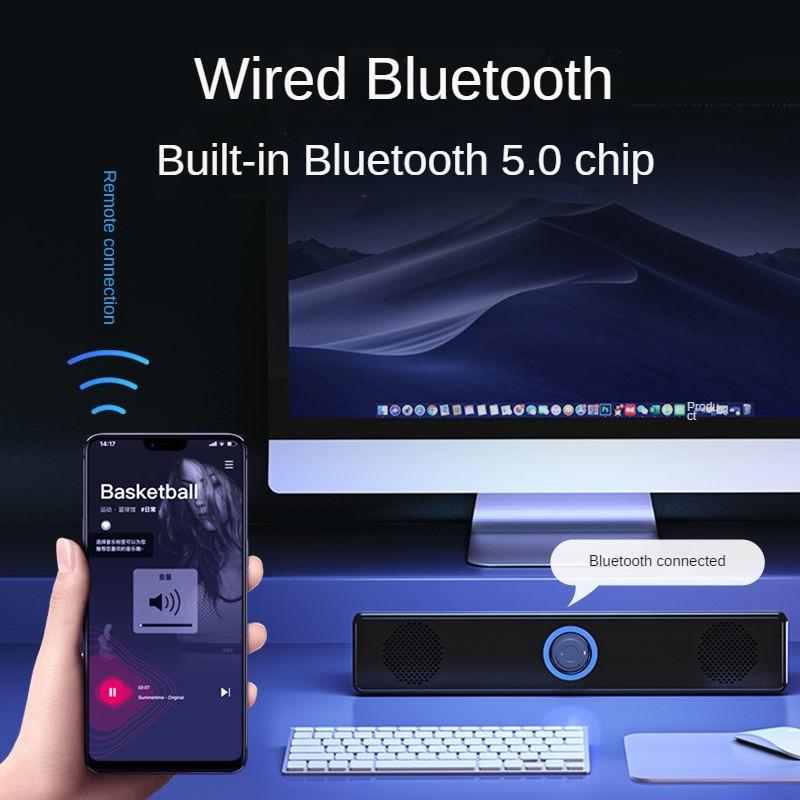 TV Sound Bar Có dây USB Loa không dây tương thích với Bluetooth Rạp hát tại nhà SoundBar cho PC Loa máy tính Màu sắc: có dây và bluetooth