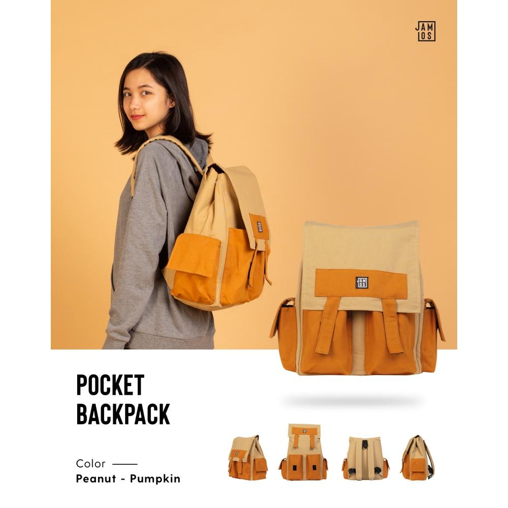 Balo thời trang nhiều ngăn vải canvas Pocket Backpack Jamlos